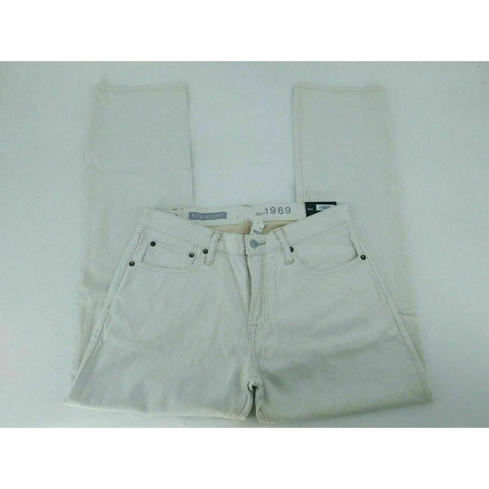 GAP 1969 JEANS MENS STRAIGHT  NATURAL WHITE ZIP FLY NEW WITH TAGS
